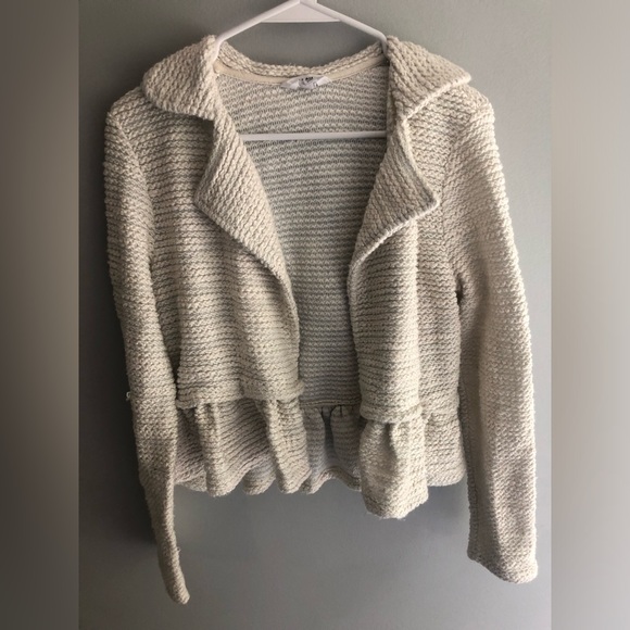 Jack by BB Dakota Sweaters - NEW Jack by BB Dakota Cream Cardigan with Ruffle Hem